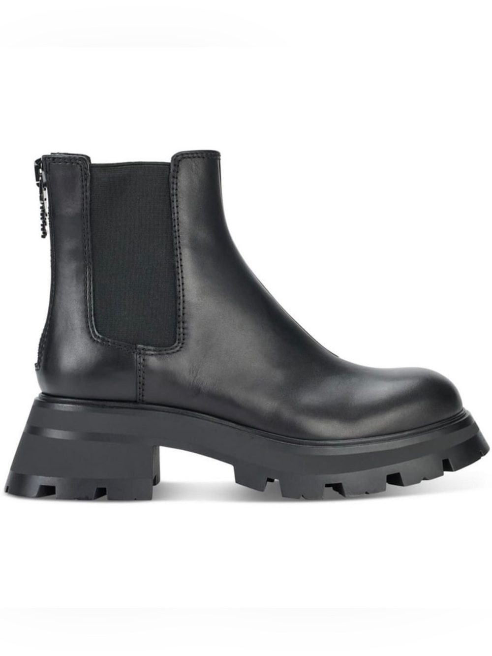 New DKNY Donna Karan New York Black Leather Sasha Chelsea Boots